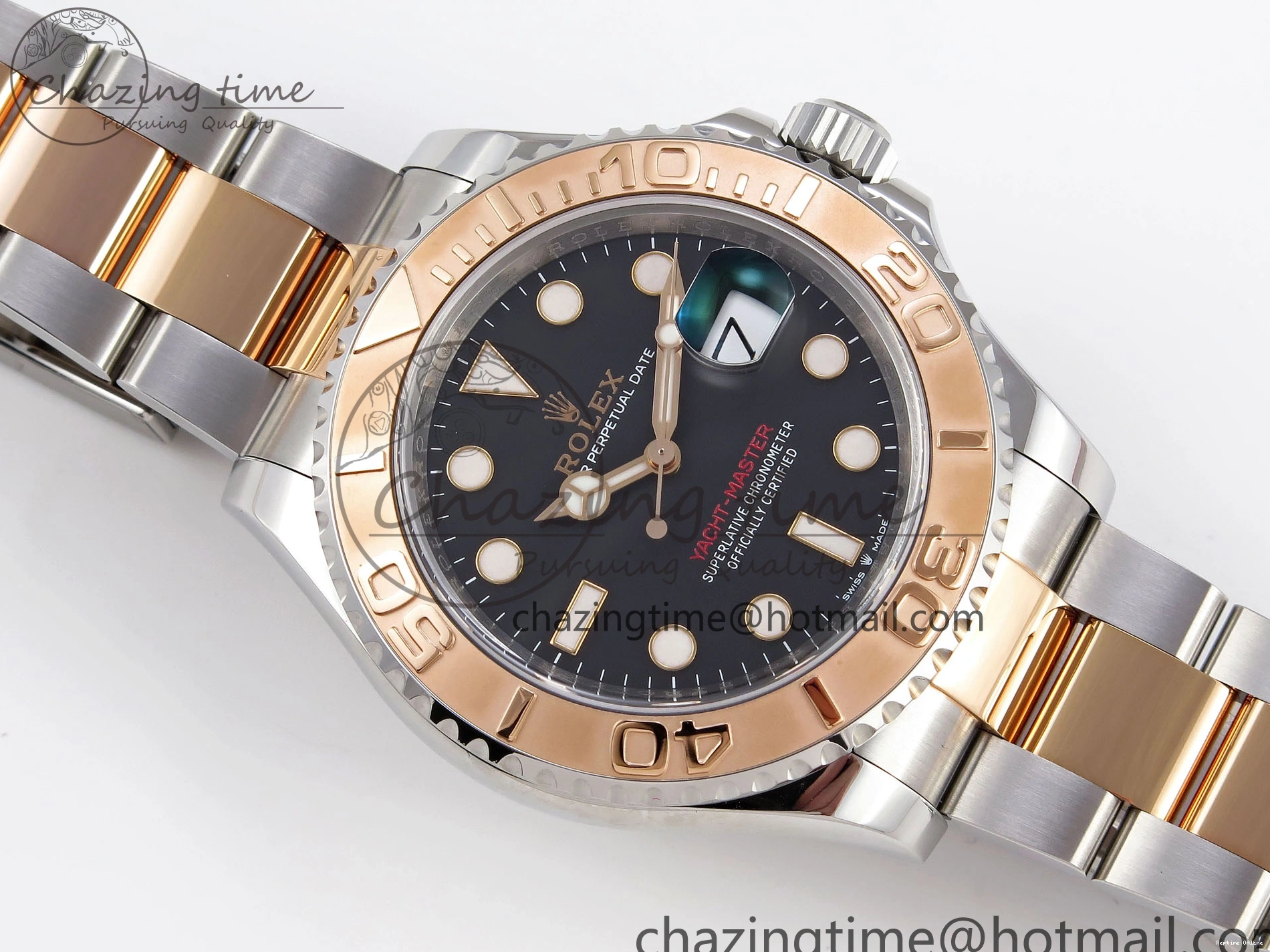 0413 UrbanChic Yacht-Master 126621 SS RG 904L Steel VSF 1:1 Best Edition Black Dial on SS RG Bracelet VS 1860